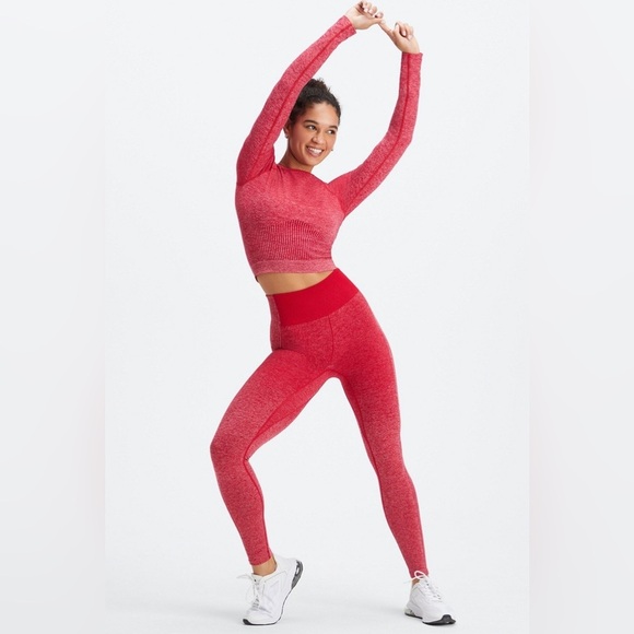 Fabletics Seamless Red High-Waisted Leggings- Medium - Picture 4 of 14
